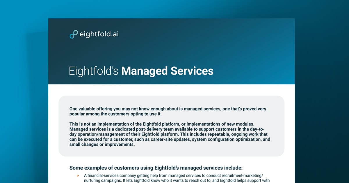 Eightfold’s managed services