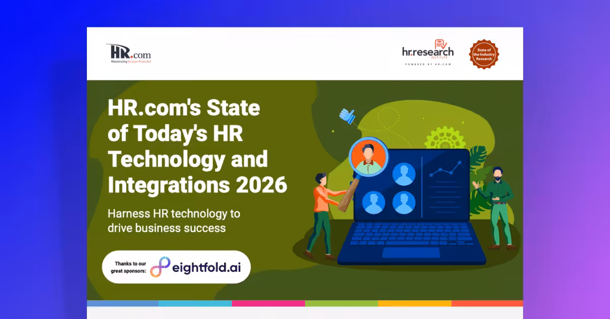 HR.com's State of Today's HR Technology and Integrations 2026 infographic