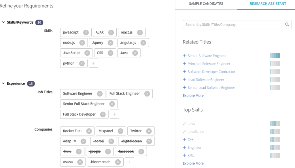 Fig. 2: Add skills and keywords that are either preferred, required, or would exclude candidates Add skills and keywords that are either preferred, required, or would exclude candidates