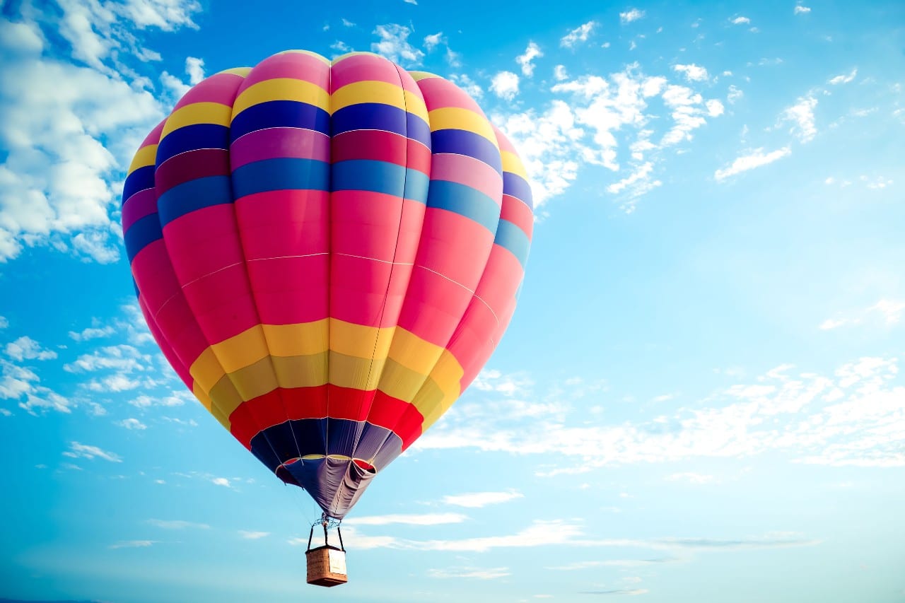 colorful hot air balloon; onboarding nontraditional talent concept