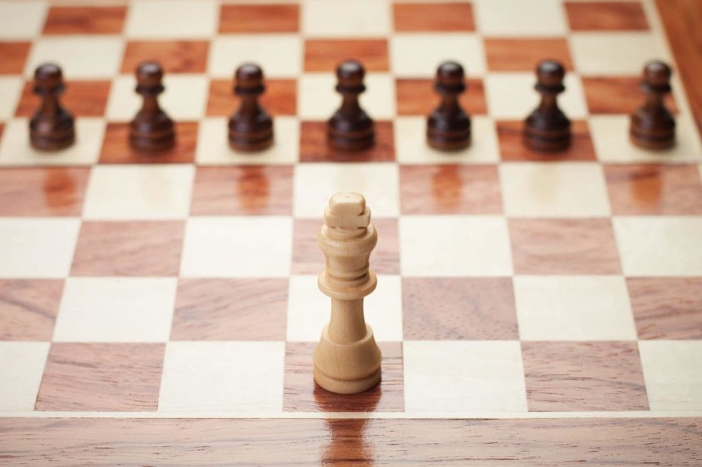 King on a chess board