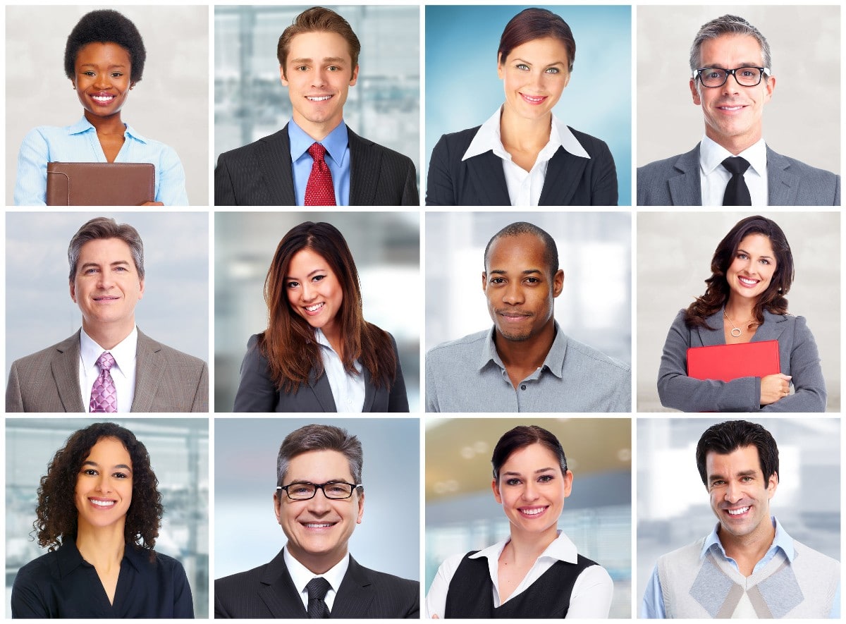 four rows of headshots of generic looking office workers to represent the SEC's new human capital disclosure rule