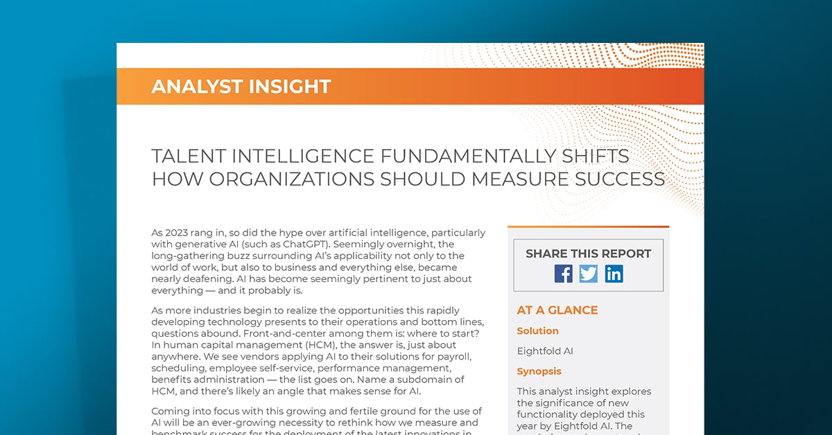 Analyst insight: Talent intelligence fundamentally shifts how organizations should measure success