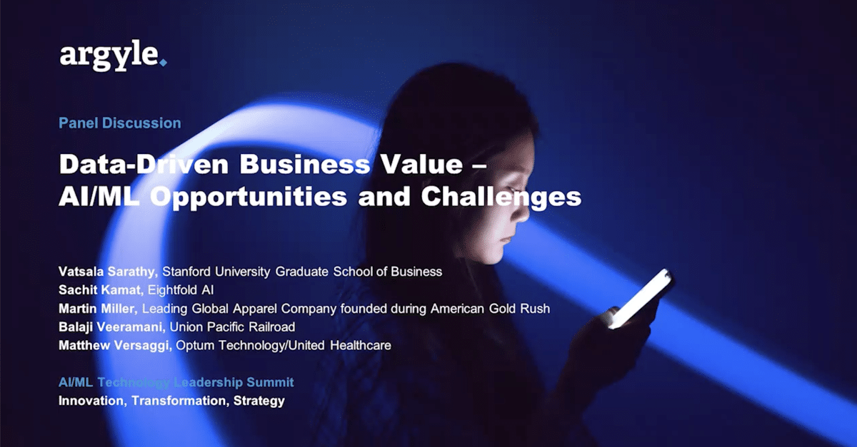 Data-Driven Business Value - AI/ML Opportunities and Challenges