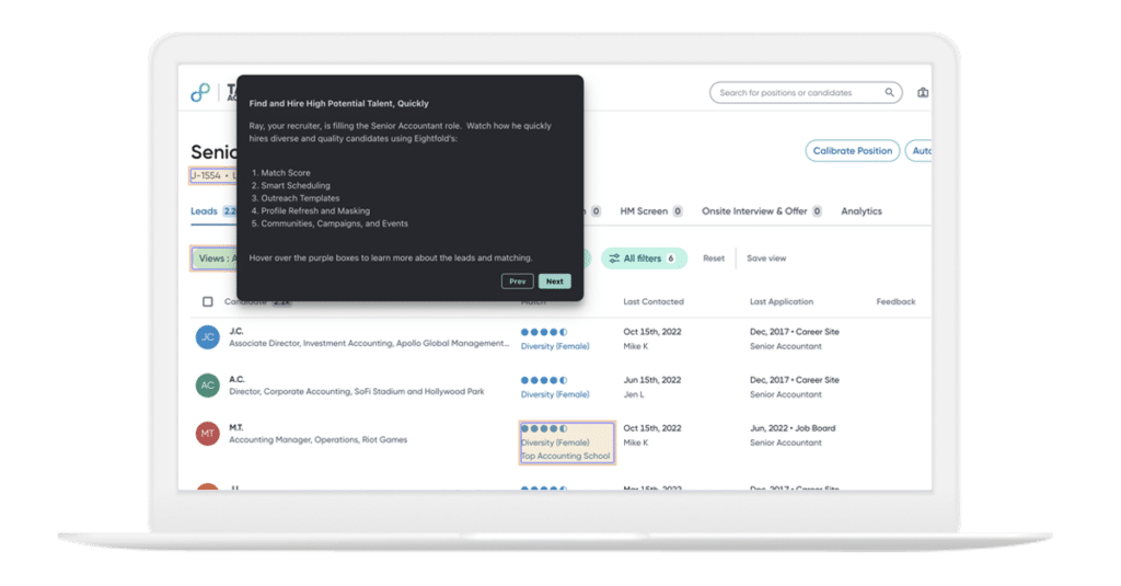 Talent Acquisition product tour